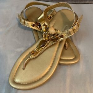Golden gemstone sandals